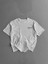 Baskılı Oversize Bisiklet Yaka T-Shirt - Beyaz 1