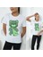 Kadın I'm Yeşil Ayıcık Taş Baskılı T-Shirt Yeni Season 1