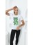 Kadın I'm Yeşil Ayıcık Taş Baskılı T-Shirt Yeni Season 2
