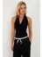 Kadın Siyah Sırtı Açık Çıtçıtlı Body LPP1295 3