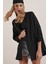 Oversize Uzun Basic Siyah Kadın Gömlek 3900 2