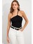 Kadın Siyah İp Askılı Çıtçıtlı Body ZH014 1