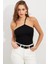 Kadın Siyah İp Askılı Çıtçıtlı Body ZH014 4