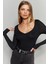 Kadın Siyah V Yaka Çıtçıtlı Body Fİ792 3