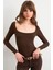 Kadın Acı-Kahve Kayık Yaka Basic Body CY352 1