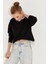 Kadın Siyah Zincirli Asimetrik Sweatshirt EY2664 3