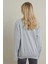 Kadın Gri-Fuşya Nakışlı Sweatshirt YLE20 2
