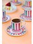 Porselen Color Stripe Kahve Fincan Takımı 90CC 6 Kişilik 12 Parça 1