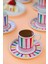 Porselen Color Stripe Kahve Fincan Takımı 90CC 6 Kişilik 12 Parça 6