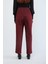 Kadın Beli Lastikli Likralı Esnek Jean Pantolon Bordo 6