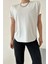 Kadın Ekru %100 Modal Lazerkesim T-Shirt 1