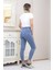 Kadın Mavi Motto Skinny Jean 4