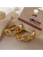 Gold Taşlı Halka Küpe 3