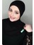 Tesettür Pratik Boyunluklu Hijab - Sporcu Bone Şal - Siyah BON23502 1