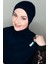 Tesettür Pratik Boyunluklu Hijab - Sporcu Bone Şal - Siyah BON23502 1