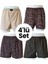 Erkek 4'lü Poplin Boxer Set - Karışık Desen - Kahve 1