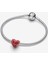 Pandora Kırmızı Gül Kalp Charm 925 Ayar Gümüş 5