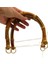 Çanta Aksesuar 18 cm Çift Gerçek Bambu Çanta Sapı Düz Halkalı (Light Gold Metalli) 1