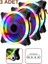 3 Adet 120MM Rainbow Rgb Kasa Fanı 12 cm Renkli Gökkuşağı Fanı 2