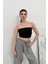 Kadın Crop Top Straplez Basic Sırtı Kopçalı Büstiyer 1
