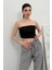 Kadın Crop Top Straplez Basic Sırtı Kopçalı Büstiyer 2