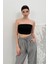 Kadın Crop Top Straplez Basic Sırtı Kopçalı Büstiyer 5
