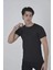 Unisex Göğüs File Aksesuarlı T-Shirt - Siyah 1