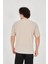 Unisex Jakar Kumaş Rahat Kol T-Shirt - Bej 3