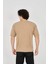 Unisex Jakar Kumaş Rahat Kol T-Shirt - Kahverengi 3