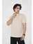 Unisex Bisiklet Yaka Slim Fit T-Shirt- Bej 3