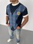 Unisex Bisiklet Yaka Baskılı Oversize T-Shirt - Siyah 3