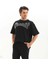 Unisex Oversize Taşlı T-Shirt - Siyah 3