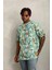 Unisex Oversize Baskılı Bisiklet Yaka T-Shirt - Mint Yeşili 4