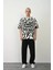 Unisex Baskılı Bisiklet Yaka Oversize T-Shirt - Beyaz 2