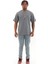 Unisex Oversize Baskılı Bisiklet Yaka T-Shirt - Füme 4