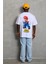 Unisex Oversize Baskılı Bisiklet Yaka T-Shirt - Beyaz 2