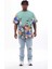 Unisex Oversize Baskılı Bisiklet Yaka T-Shirt - Mint Yeşili 1