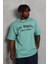 Unisex Oversize Baskılı Bisiklet Yaka T-Shirt - Mint Yeşili 3
