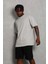Unisex Oversize Düz Bisiklet Yaka T-Shirt - Gri 3