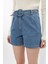 Kadın Yüksek Bel Geniş Kesim Jean Şort 7