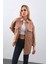 Kadın Oversize Jean Gömlek Bej 2