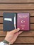 Siyah Pasaport Kılıfı Hakiki Deri Seyahat Cüzdanı Pasaport Koruyucu 8