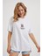 Armalıfe 6201 Ayıcık Nakışlı Bisiklet Yaka Rahat Kalıp Kadın T-Shırt 1