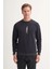 Bisiklet Yaka Lacivert Erkek Sweatshirt 54185 1