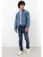 Erkek Düğmeli Regular Fit Jean Ceket Mavi 3