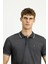 Polo Yaka Slim Fit Dar Kesim Nakışlı Süprem Pamuklu Tişört 3