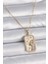 316L Çelik Gold Renk Zincir Başak Burcu Zirkon Taşlı Kadın Kolye - TJ-BKO9461 1