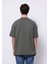 Oversize Fit Yuvarlak Yaka Düz Erkek Yeşil Kısa Kol Tişört 2