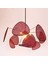 Mylamp Bulut Bordo Doğal Hazeran Avize 75X35 Cm, 9+1 Yaprak ve 3+1 Duylu 3