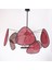 Mylamp Bulut Bordo Doğal Hazeran Avize 75X35 Cm, 9+1 Yaprak ve 3+1 Duylu 5